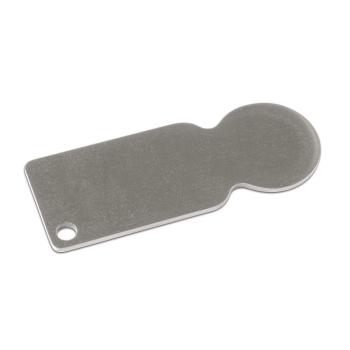 Einkaufswagenlöser aus Metall - einseitig bedruckt - weiß oder silber